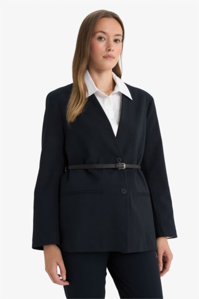 Veste blazer à col tailleur Coupe régulière