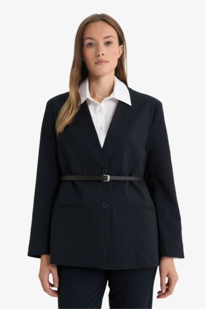 Veste blazer à col tailleur Coupe régulière