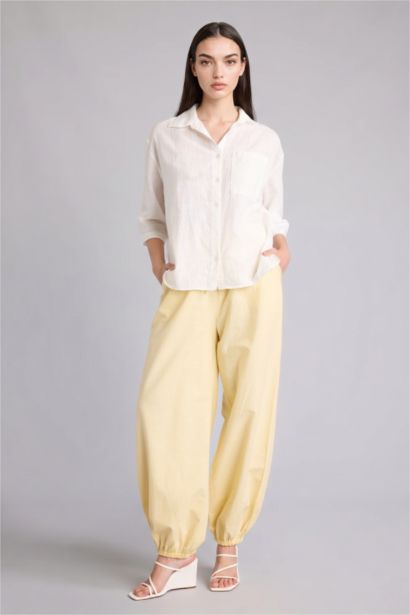 Oversize Kısa kollu Pamuklu Gömlek