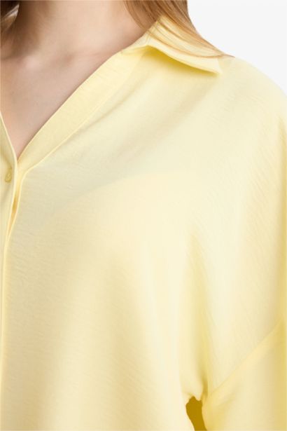 قميص ردن طويل قصة عادية