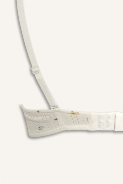 Dantel Detaylı Kaplı Pedsiz Balenli Balkonet Sütyen