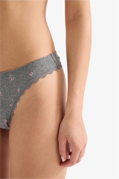 Floral Lace Detail Brazilian Panty