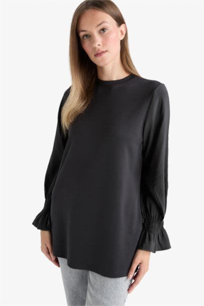 Regular Fit Crew Neck Long Sleeve Tunic
