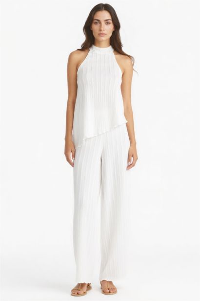 Crepe Wide Leg Trousers