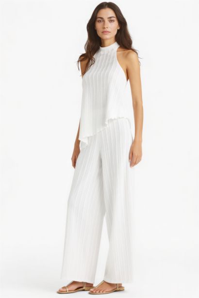 Crepe Wide Leg Trousers
