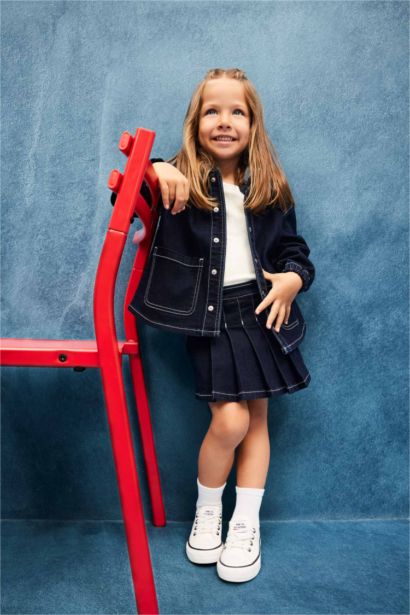 Jupe-short en jean avec poches