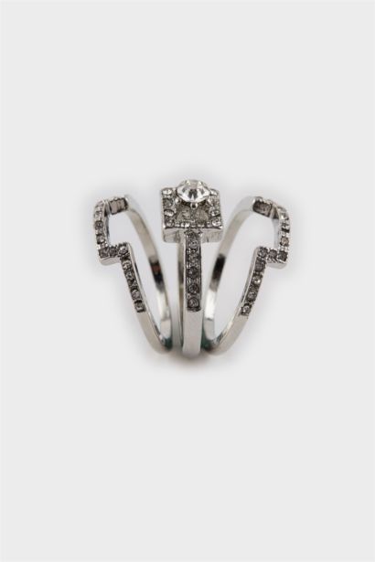 Bague argentée en 3 pièces pour femme