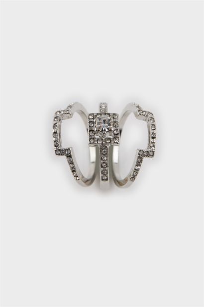 Bague argentée en 3 pièces pour femme