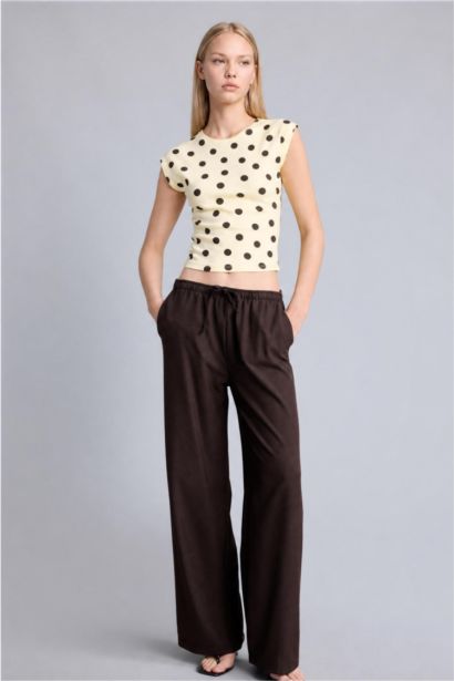 Normal Waist Wide Leg Trousers
