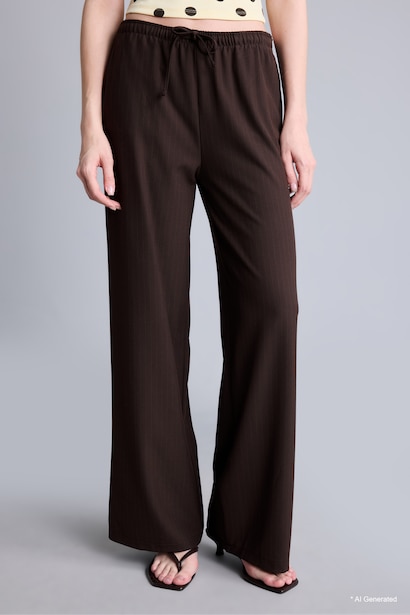 Normal Bel Wıde Leg Pantolon