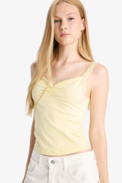 Coool Облегающий Майка с Кружевным Воротником