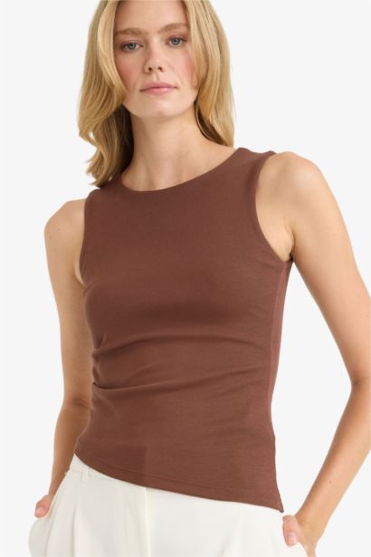 Slim Fit Ribana Crew Neck Tank Top