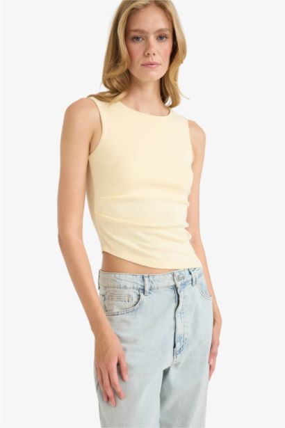 Slim Fit Ribana Crew Neck Tank Top