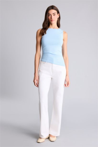 Slim Fit Ribana Crew Neck Tank Top