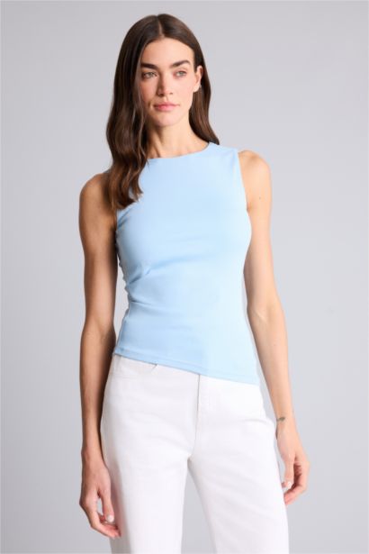 Slim Fit Ribana Crew Neck Tank Top