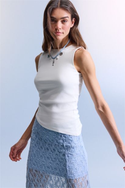 Slim Fit Ribana Crew Neck Tank Top