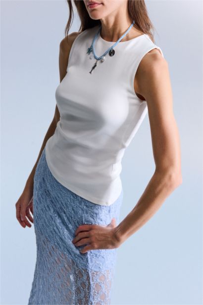 Slim Fit Ribana Crew Neck Tank Top