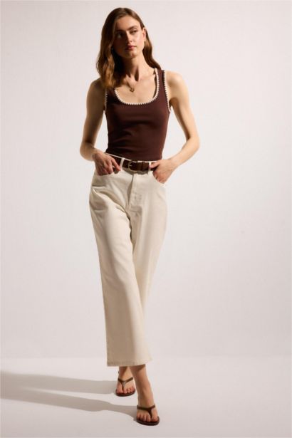 Slım Fıt Yuvarlak Yaka Ribana Atlet