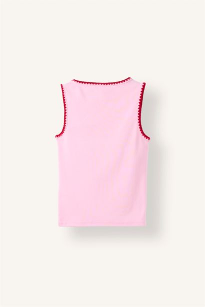 Slim Fit Ribana Round Collar Tank Top