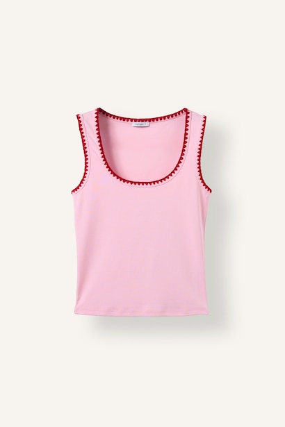 Slim Fit Ribana Round Collar Tank Top
