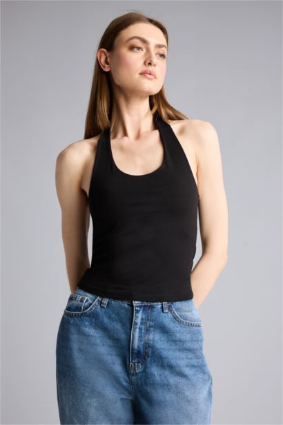 Slım Fıt Halter Yaka Atlet