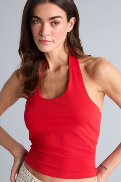 فانيلة سليم فيت بياقة هالتر