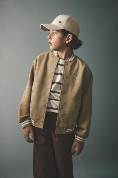 Ұлдарға арналған колледж жағалы бомбер куртка