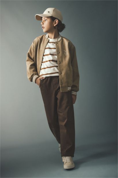 Ұлдарға арналған колледж жағалы бомбер куртка