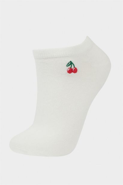 Kadın Meyve Baskılı 2'li Pamuklu Patik Çorap