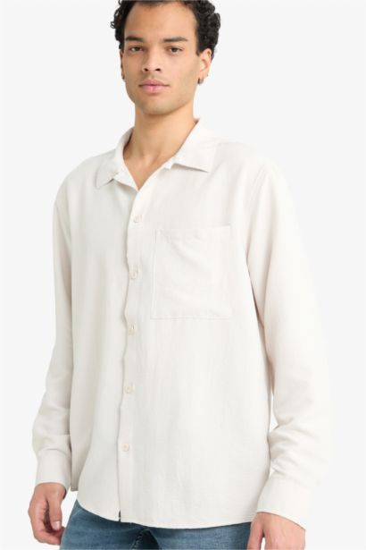 Relax Fit Woven Long Sleeve Shirt