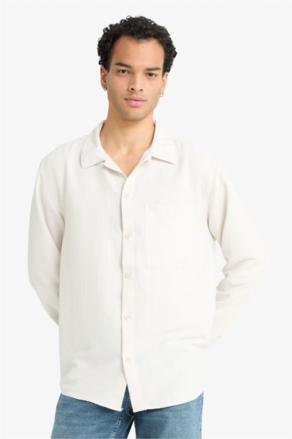 Relax Fit Woven Long Sleeve Shirt
