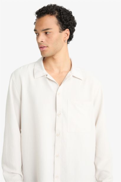Relax Fit Woven Long Sleeve Shirt