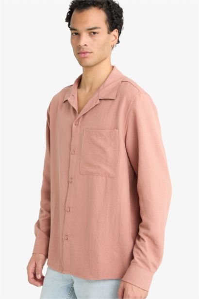 Relax Fit Woven Long Sleeve Shirt