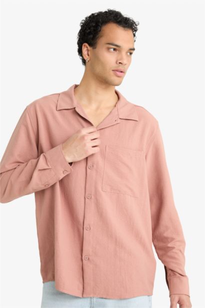 Relax Fit Woven Long Sleeve Shirt