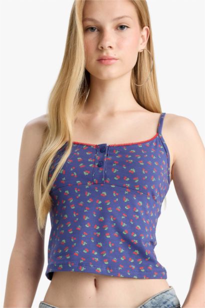 Fitted Fruit Print Tank Top