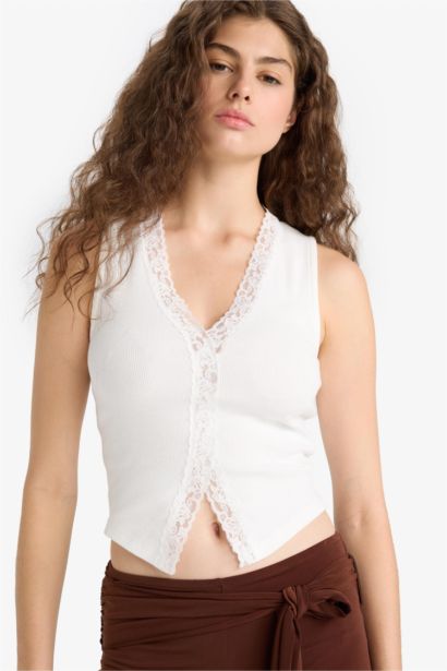 كيمونه مضلع سليم فيت بياخة دانتيل