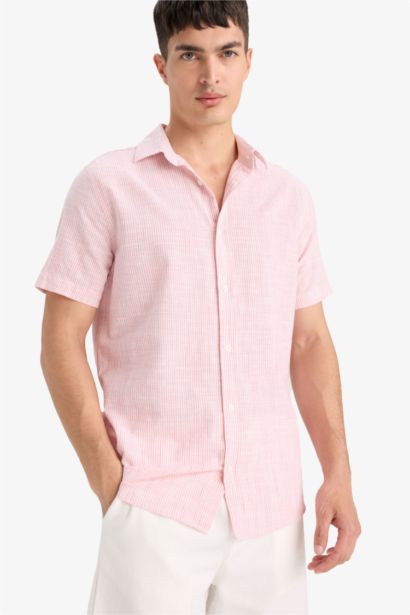 Cotton Short Sleeve Striped Shirt