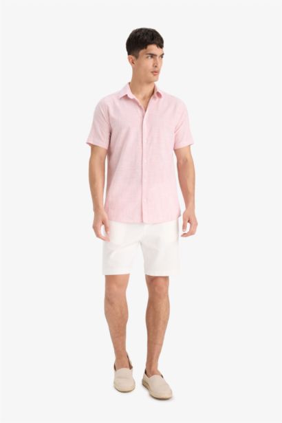 Cotton Short Sleeve Striped Shirt