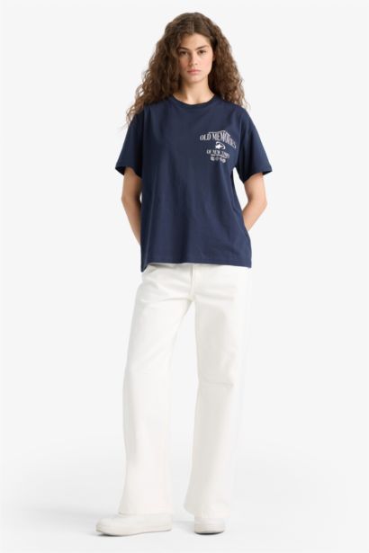 %100 Pamuk Oversıze Sırt Baskılı Tişört