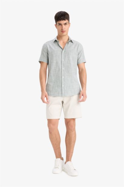 Striped Short Sleeve Cotton Shirt