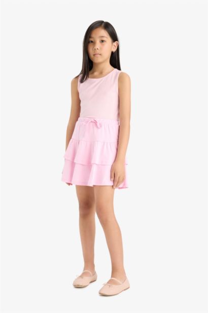 Jupe en coton à taille élastique pour fille