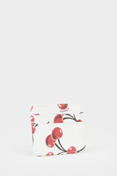 Woman Printed Faux Leather Business Card Wallet