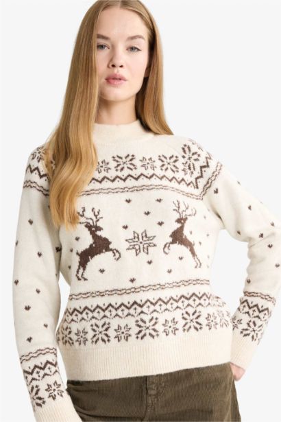 Regular Fit Crew Neck Christmas Pullover
