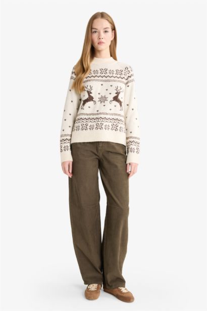 Regular Fit Crew Neck Christmas Pullover