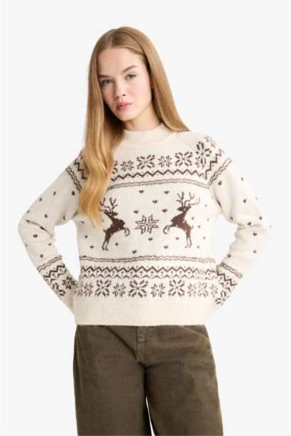 Regular Fit Crew Neck Christmas Pullover