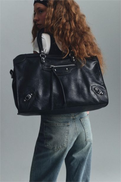 Suni Deri Omuz Çantası