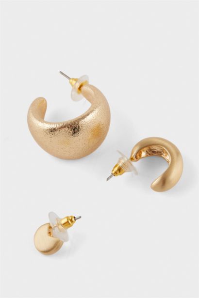 Lot de 3 Boucles d’oreilles dorées pour femme