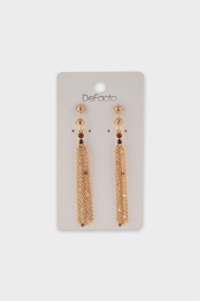 Woman 2 Piece Golden Earrings