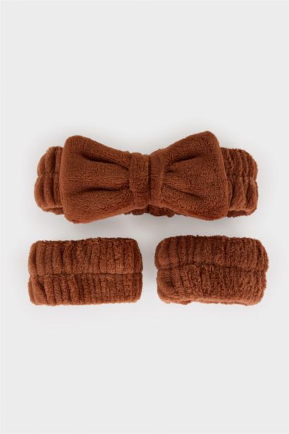 Kit soin visage Bandeau cheveux et Bracelets absorbants pour femme - 2 pièces