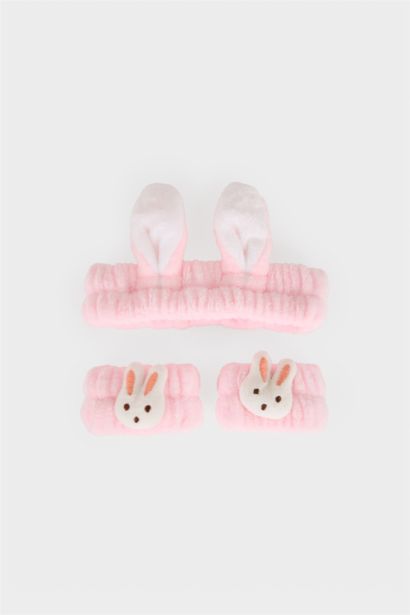 Kit soin visage Bandeau cheveux et Bracelets absorbants pour femme - 2 pièces